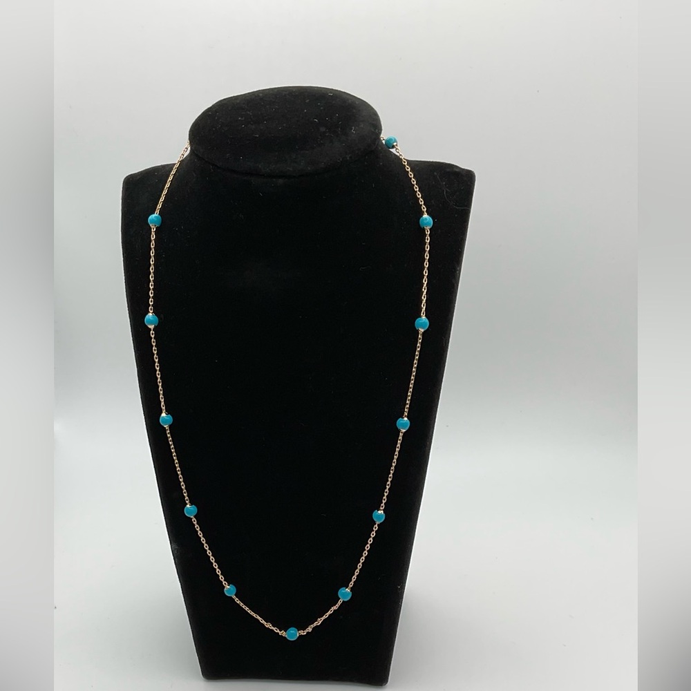 Elegant Gold Filled Necklace with turquoise beads